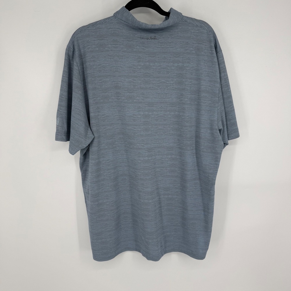 Travis Mathew Polo Shirt Mens XL Blue Grey Stripe Pima Cotton - Picture 2 of 11